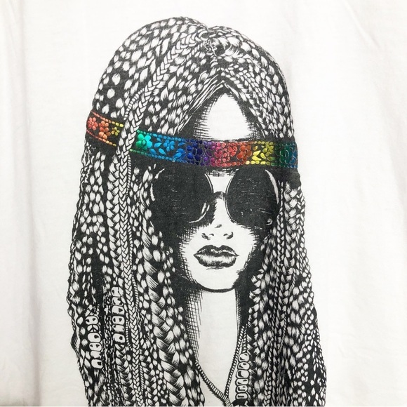 𝅺Lauren Moshi white graphic bohemian T-shirt - Picture 6 of 10